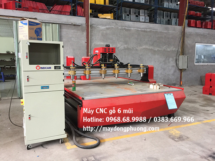 máy cnc gỗ 6 đầu