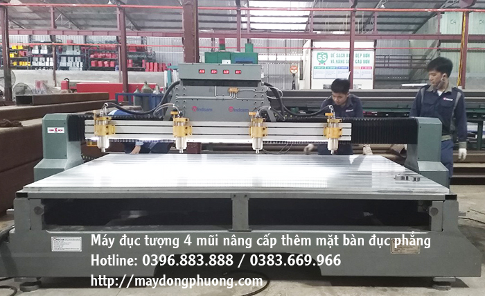 máy khắc tượng gỗ cnc 4 mũi